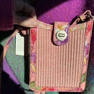 Brahmin, Marley, Pink Floral Crossbody Bag NWT
